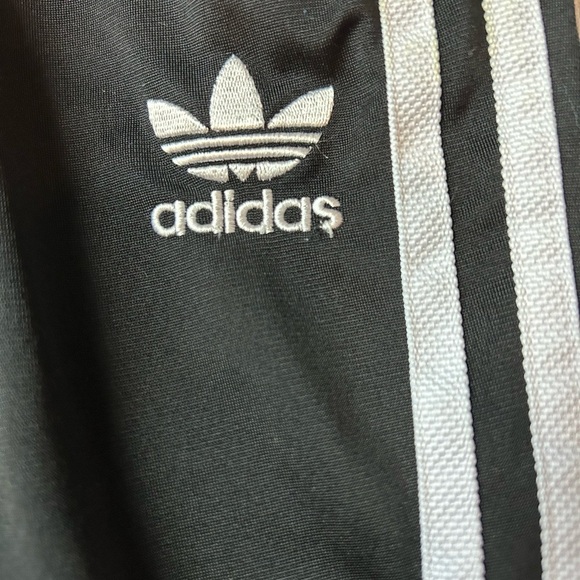 Adidas Kids Black Joggers with White Stripes - Picture 2 of 5